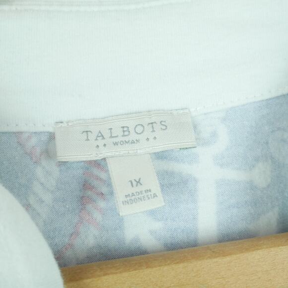 Talbots 1X Dress Sleeveless Nautical Sailor Print Resort Country Club Preppy - Picture 2 of 7